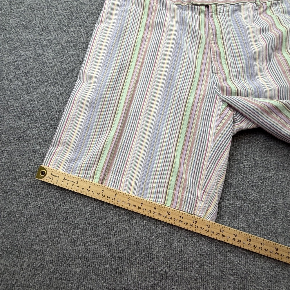 Peter Millar Mens Colorful Striped Cotton Shorts Size 40 Pockets Multicolor - Picture 7 of 8